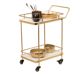 Gharaana Trolleys Panache 2-Tier White Marble Serving Trolley